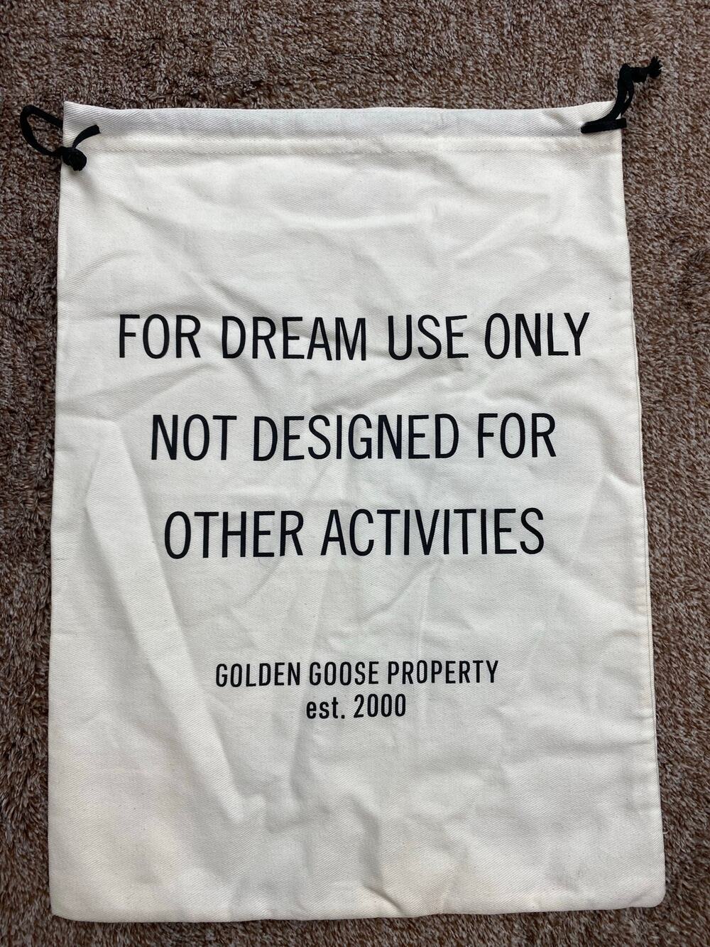 Golden Goose Deluxe Brand Dust Bag White Drawstring Pouch Storage Bag 16x11